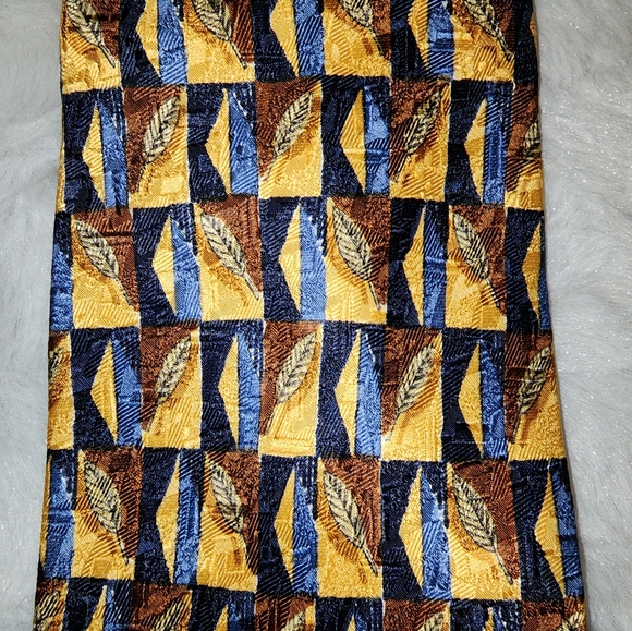 *Ermenegildo Zegna Yellow, Brown, Blue Men's Tie* RET $250 - Picture 3 of 4